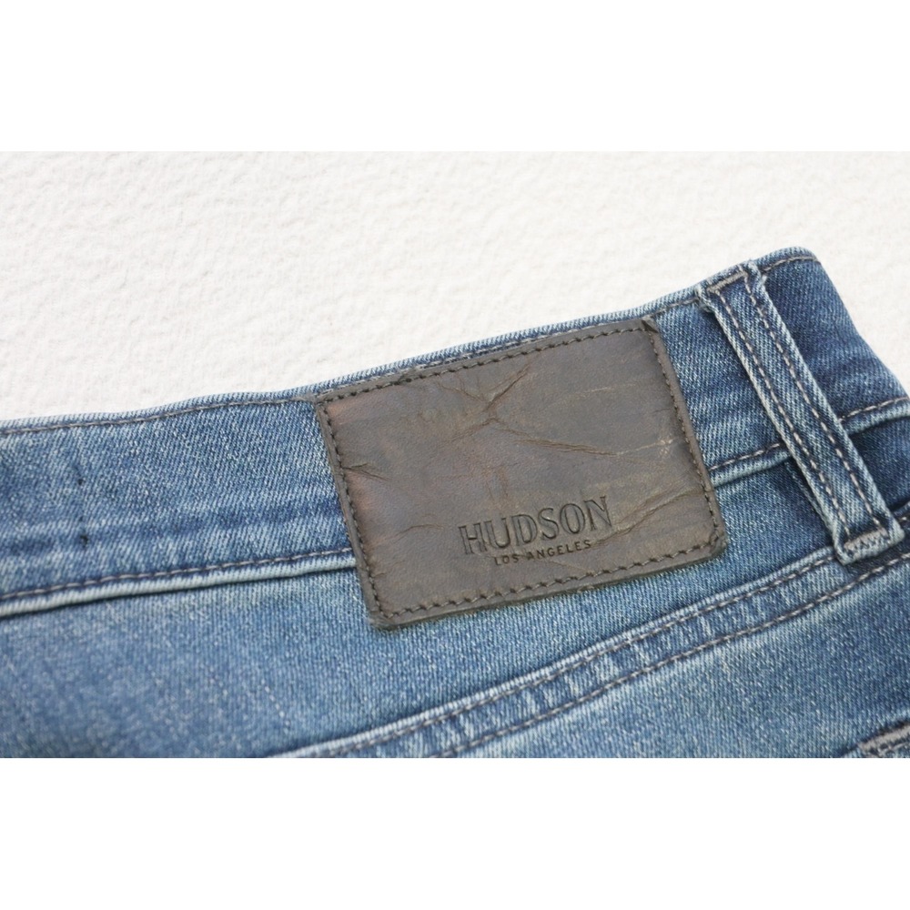 Hudson Blake Slim Straight Jeans Mens 30x34 Blue Medium Wash Denim Stretch